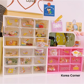 Tủ đựng sticker DecorMe hộp đựng sticker 9 ngăn kệ học để bàn Muji văn phòng phẩm
