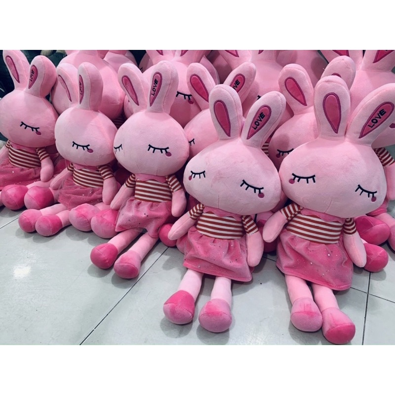 Gấu bông thỏ Hồng, thỏ đầm ngủ siêu đáng yêu