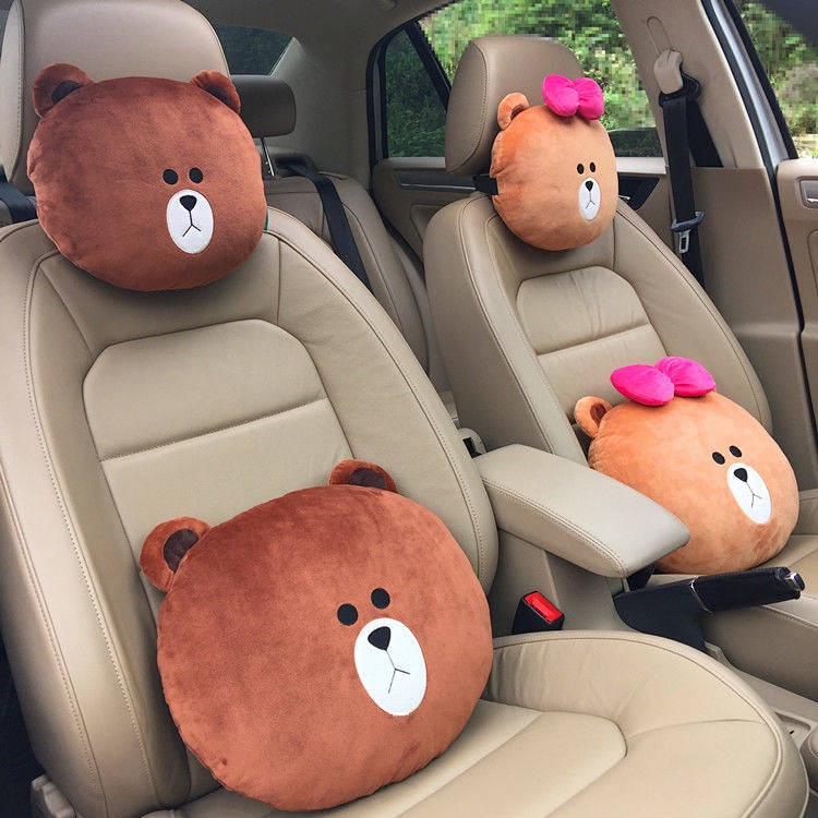 Gối tựa đầu/ tựa lưng hình hoạt hình dùng trên xe hơi tiện lợi