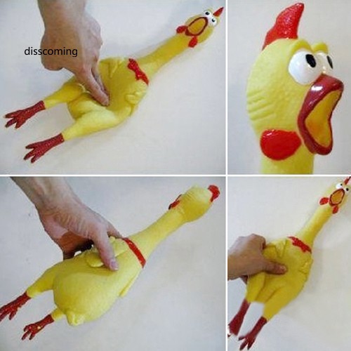 Đồ chơi chú gà bằng cao su phát tiếng kêu ngộ nghĩnh kích cỡ 17cm