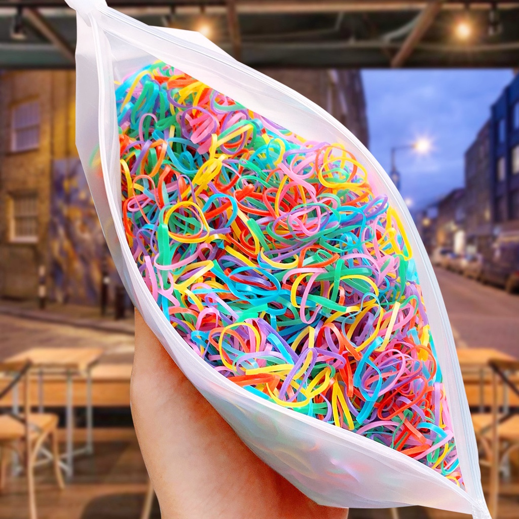 Set 1000 Dây Buộc Tóc Cao Su Dễ Thương Cho Bé Gái