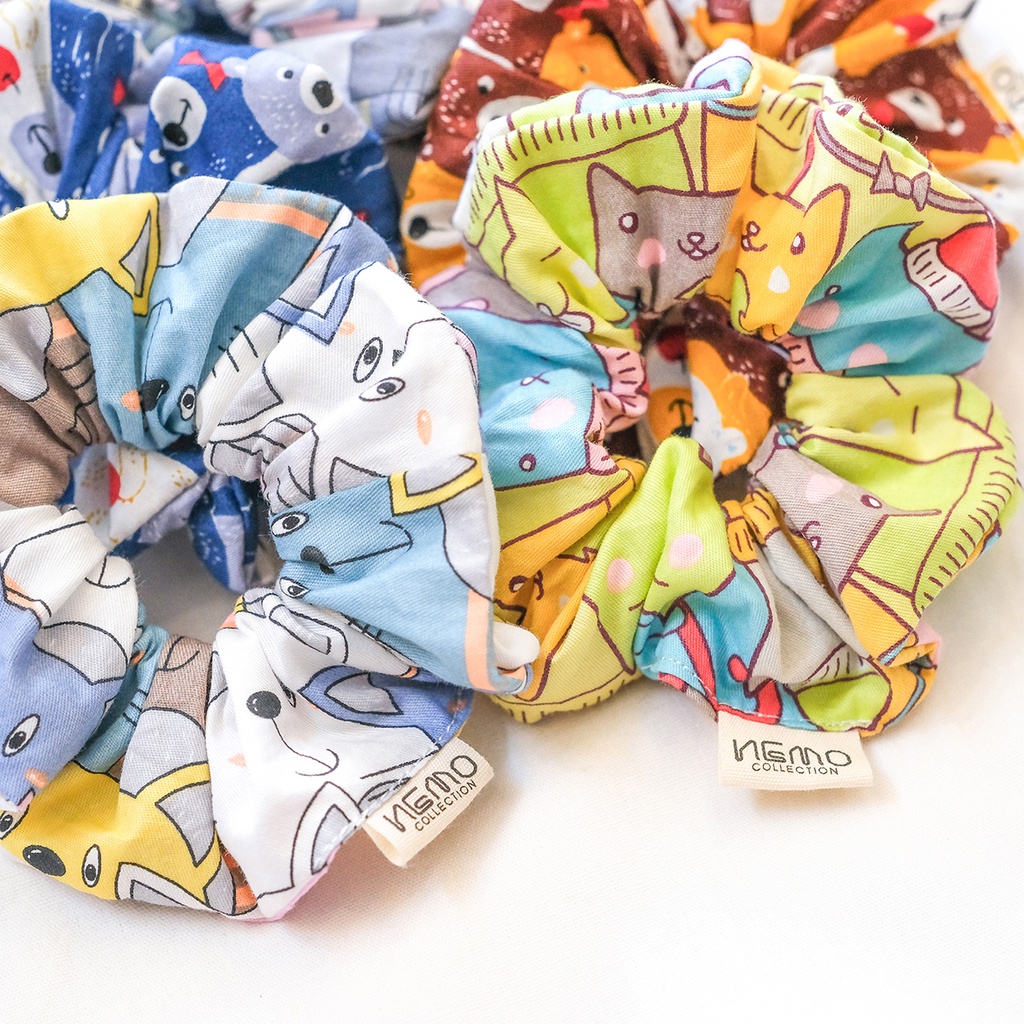 Cột tóc vải Scrunchies Nemo Handmade phôm phồng to họa tiết hoạt hình dễ thương - CTTC