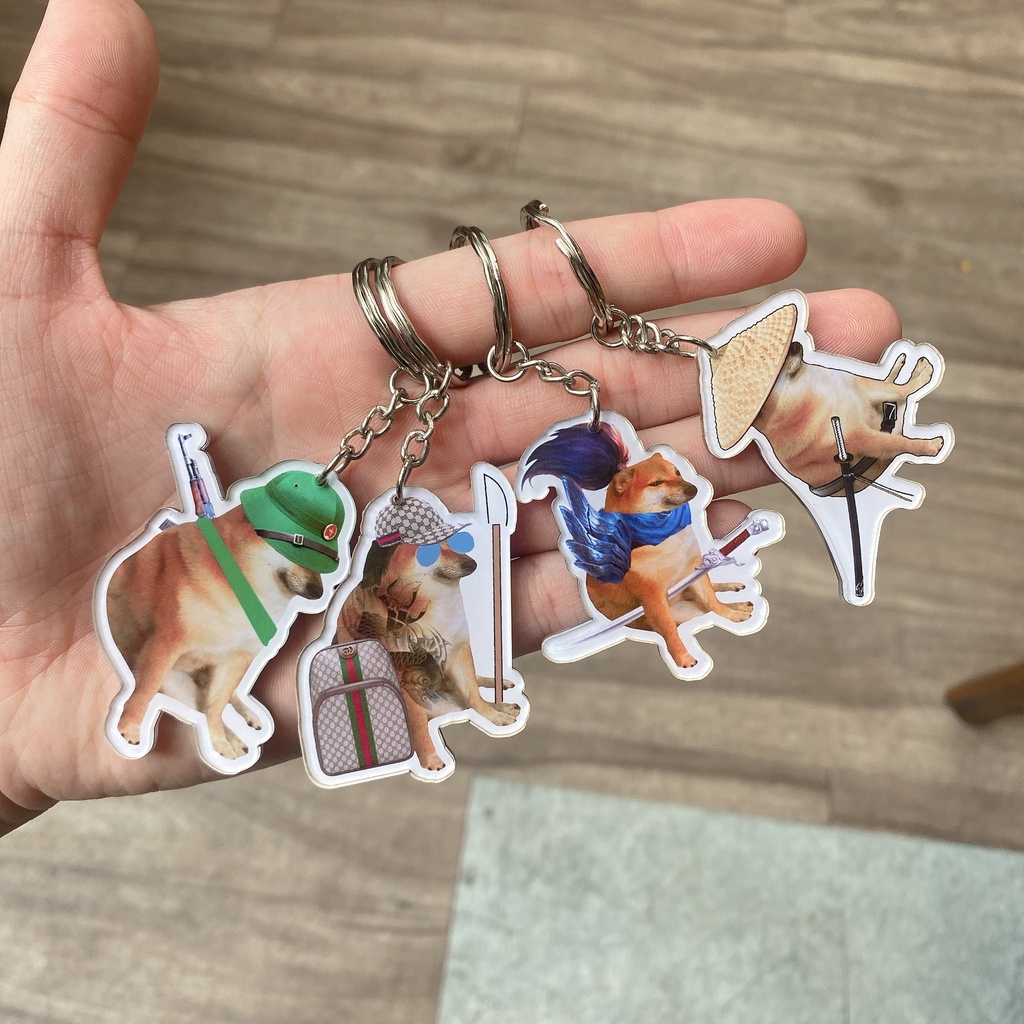 Móc khóa mika meme Cheems Shiba dễ thương, độc đáo, cá tính