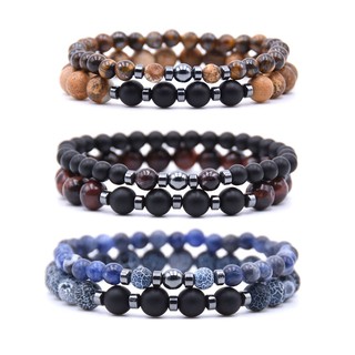 Set 2 vòng tay chuỗi hạt đá tự nhiên