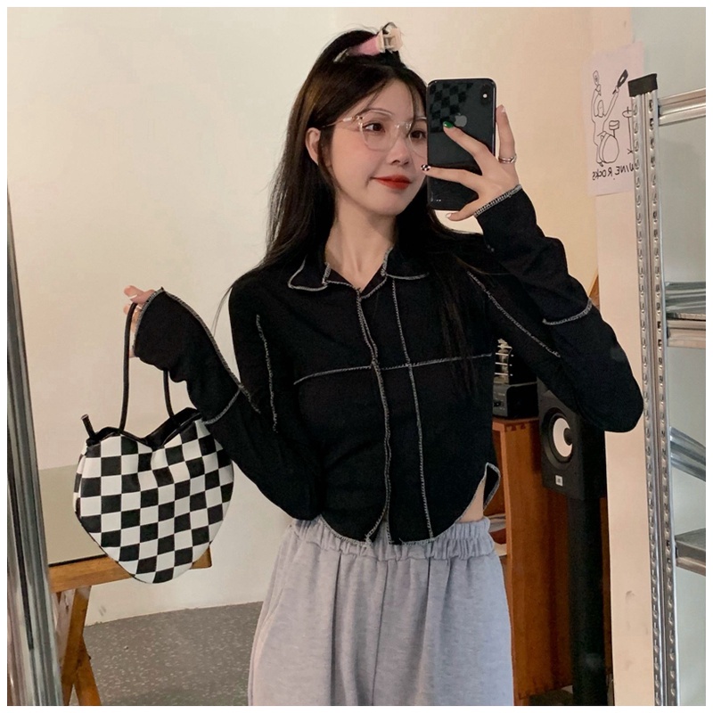 SUXI Áo thun tay dài thiết kế mới thời trang mùa thu dành cho nữ