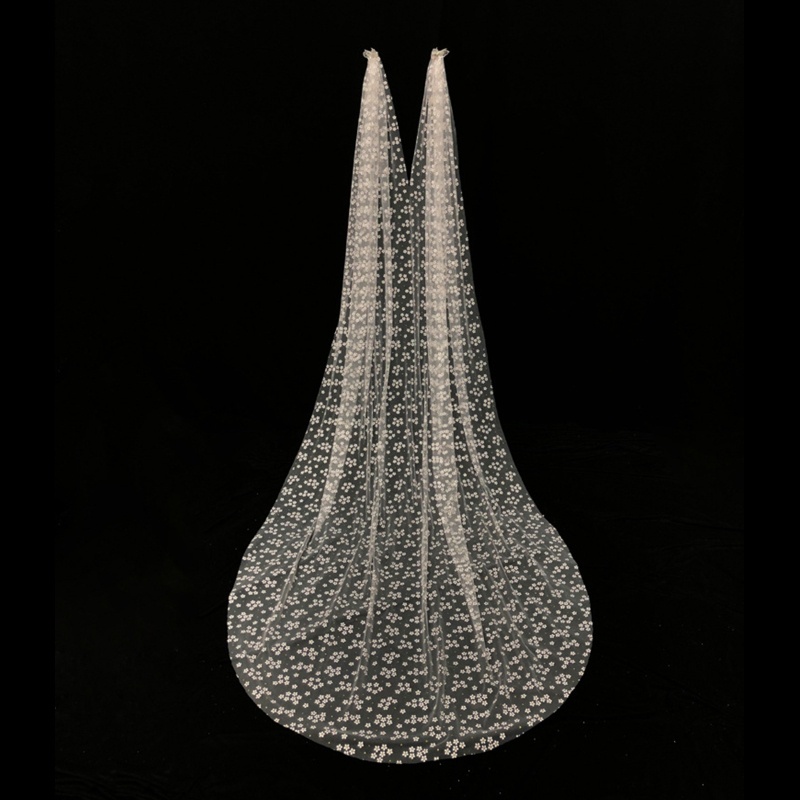 Mạng Che Mặt Vải Tuyn In Họa Tiết Hoa Và Bướm Cho Cô Dâu Trong Tiệc Cưới