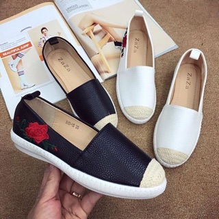 Giầy Tóm mũi len hoa hồng