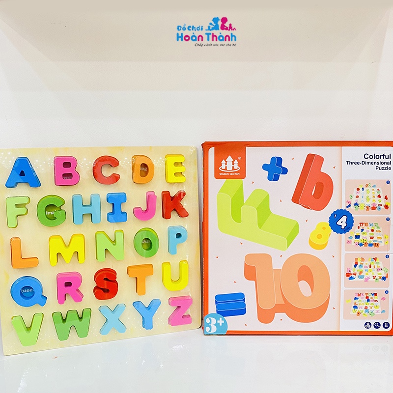 [Mã LIFETOYS1 giảm 30K đơn 99K] Bảng chữ cái cho bé học bằng gỗ, to dày màu sắc tươi sáng