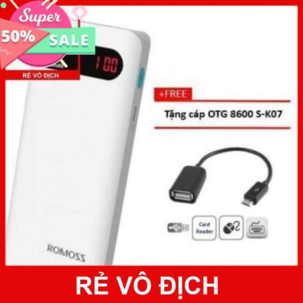 Pin Sạc Dự Phòng Romoss Sense 4P - 10400mAh Chính Hãng -Tặng #FREE cáp OTG 8600 S-K07