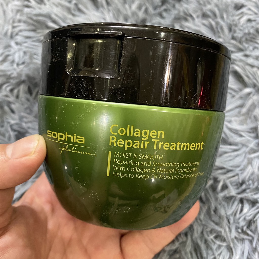 Hấp phục hồi tóc hư tổn Sophia Platinum Collagen Repair Treatment 450ml ( Made in KOREA)