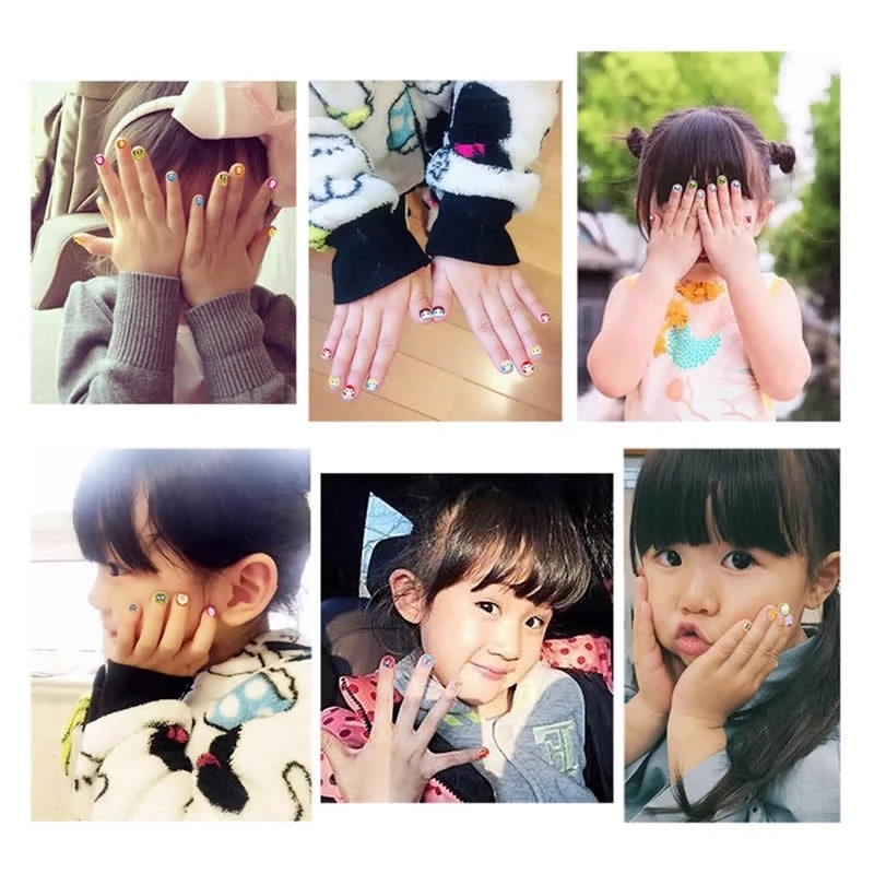 1 tờ nhãn dán trang trí móng phong cách công chúa dễ thương cho bé gái