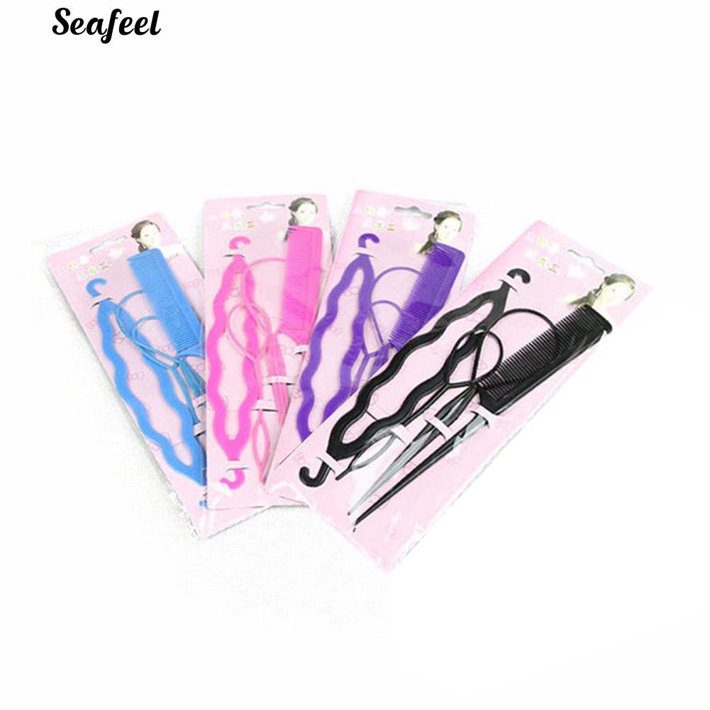 Bộ 4 dụng cụ tạo mẫu tóc bằng nhựa đầy tiện lợi