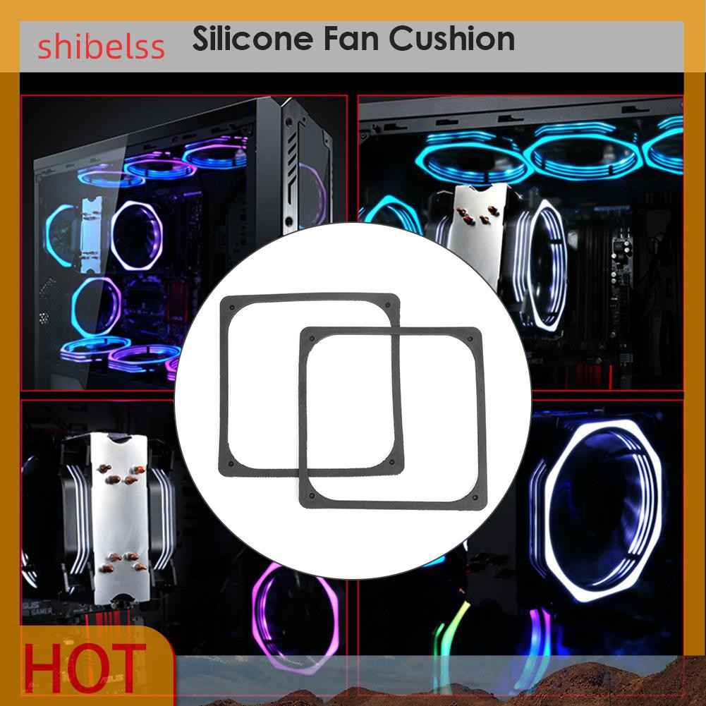 （ʚshibelss）2pcs 120x120mm Anti Vibration Silicone Rubber Fan Gasket for PC Case Fan