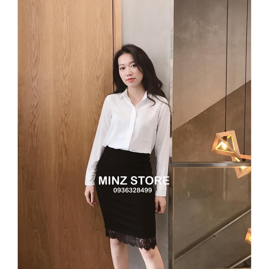 {GIÁ SỈ TẬN GỐC} CHÂN VÁY BÚT CHÌ PHỐI REN CÔNG SỞ HÀNG ĐẸP V03 | BigBuy360 - bigbuy360.vn