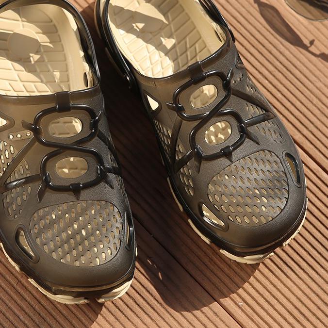 Thời trang nam#Giày sandal đi biển đục lỗ thoáng khí thời trang mùa hè cho nam