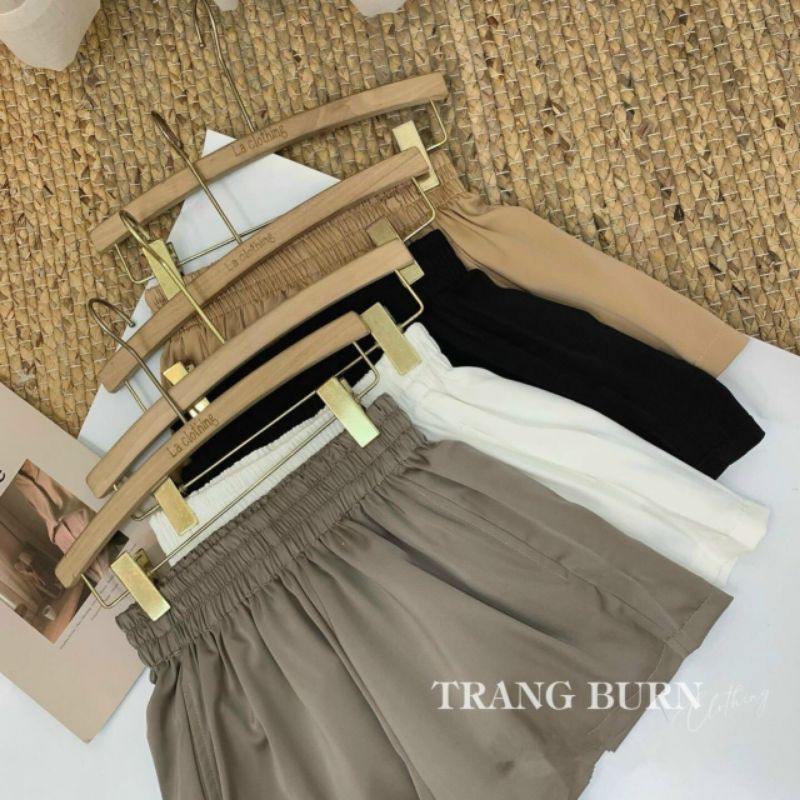 Quần sooc lụa cạp chun hàng QC