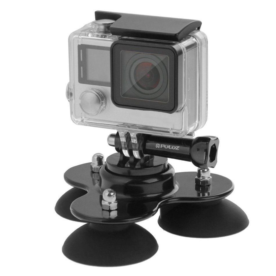 Hít kính 3 chân đế mini gắn GoPro Hero lên kính xe hơi puluz