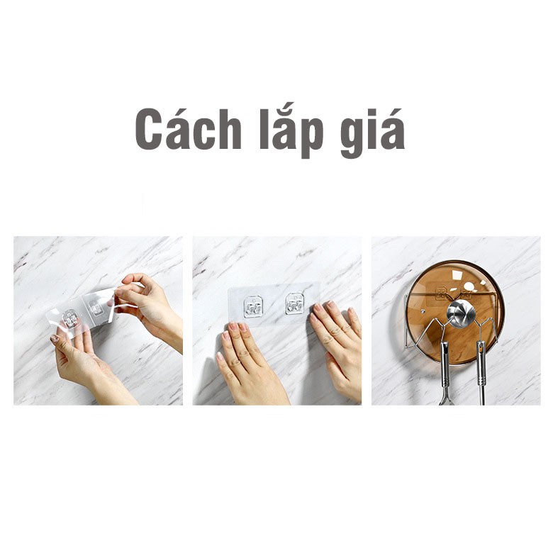 Giá gác nắp nồi inox dán tường