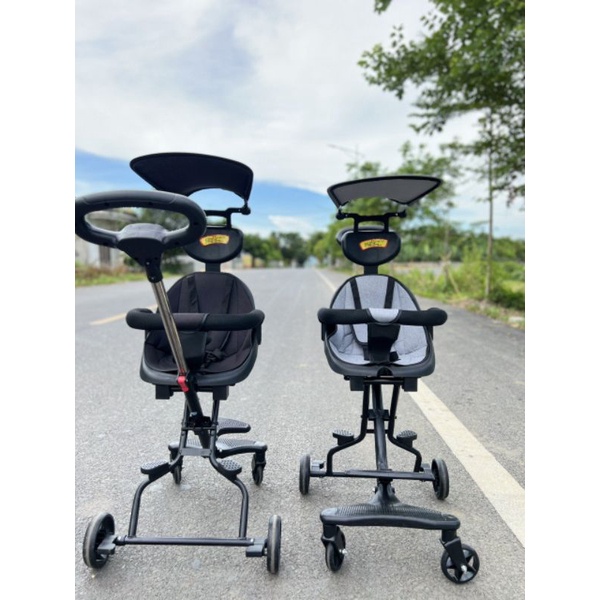 Xe Đẩy Em Bé - Có Đệm và mái che, Siêu khỏe, chở được bé 25-30kg, Gấp gọn, 2 chế độ sử dụng