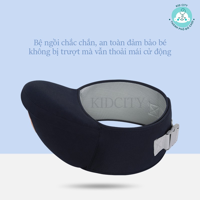 Địu em bé Aiyuanmei 6 tư thế, có bệ đỡ trợ lực, túi đựng đồ, chống gù