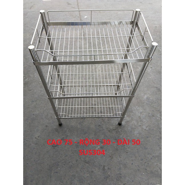 Kệ inox 304 đa năng 30x50x 3 tầng chén dĩa, ly nhiều tầng cao cấp, kệ đựng đồ inox304, bảo hành 36 tháng