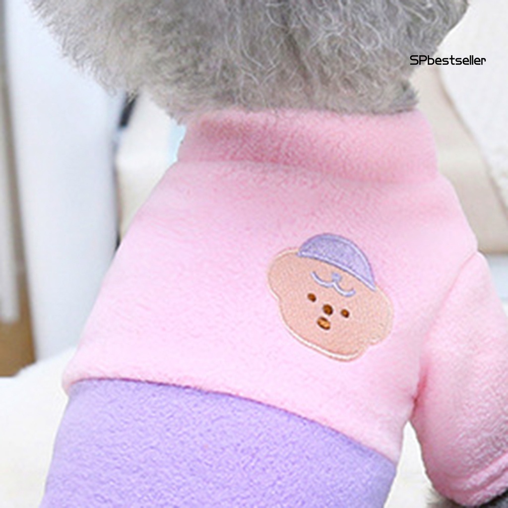 Áo sweater dày giữ ấm hai chân màu sắc xinh xắn cho thú cưng