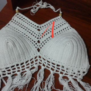 Áo croptop len móc