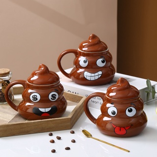 Ly uống nước bằng gốm sứ họa tiết dễ thương sáng tạo
