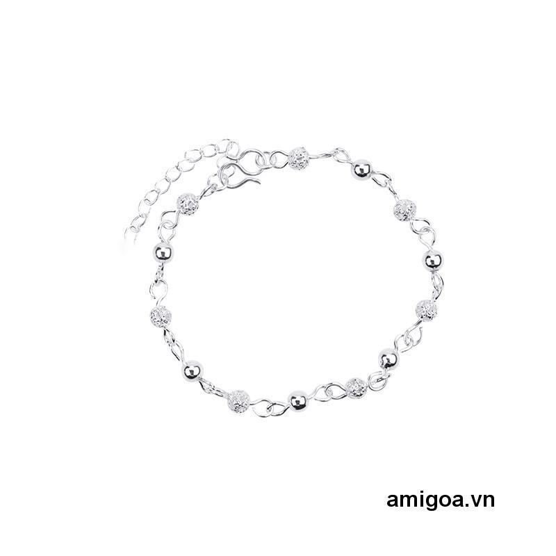 ✨✨Vòng tay mạ bạc thiết kế mặt dây gắn quả bóng thời trang cho nữ