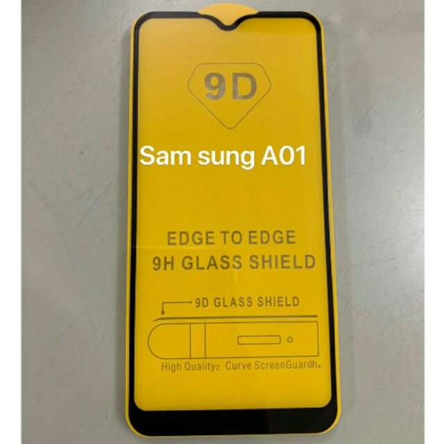 Kính cường lực 9D Galaxy A01 2020- Full toàn màn hình