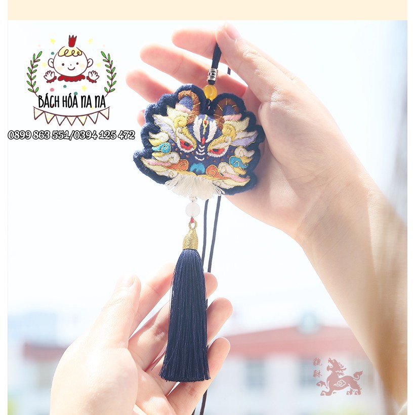 DIY bộ kit thêu Túi Thêu Thủ Công Họa Tiết Rồng và Hổ Độc Đáo - Na na Handmade DIY Gói nguyên liệu thêu