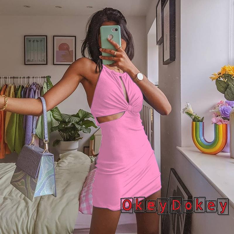 Đầm Mini Hai Dây Ôm Dáng Hở Lưng Phong Cách Thời Trang Quyến Rũ Dành Cho Nữ