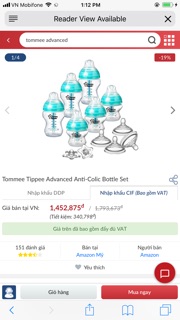 bình sữa báo nóng Tommee tippee