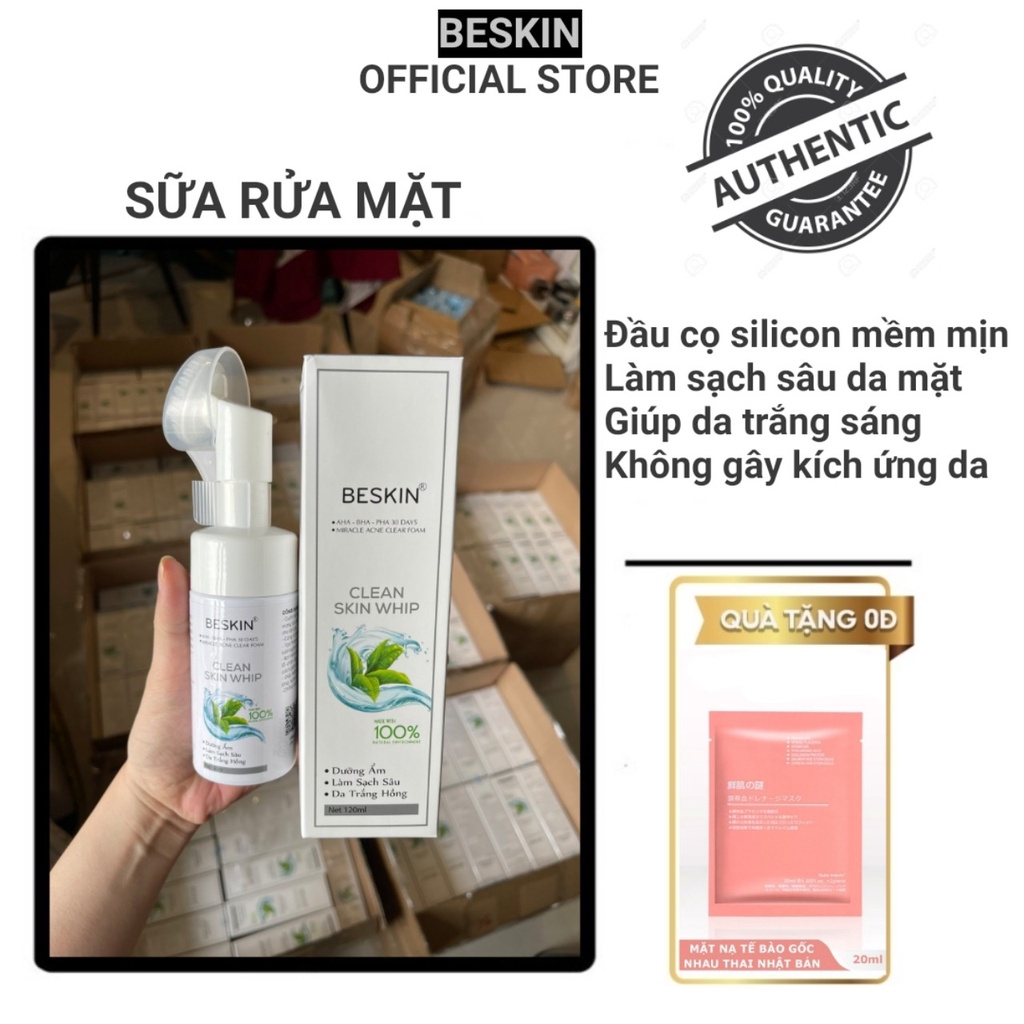 Sữa rửa mặt trà xanh Clean Skin Whip 120ml