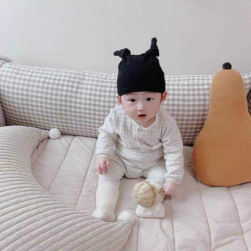 Mũ Cotton Mềm Mại Màu Trơn Thắt Nút Có 12 Màu Lựa Chọn Cho Bé