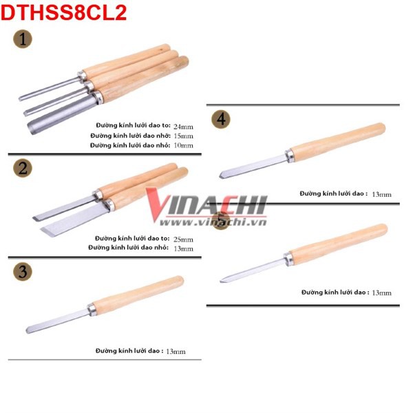 Bộ Dao Tiện,Đục Gỗ HSS Bộ 8 Cái - Loại 2