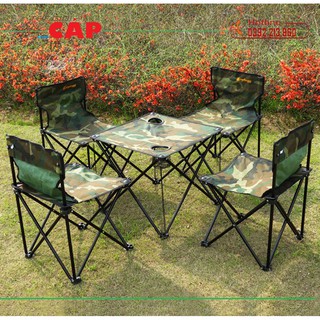 Bộ Bàn Ghế Dã Ngoại, Bộ Bàn Ghế Picnic Màu Rằn Ri Cao Cấp