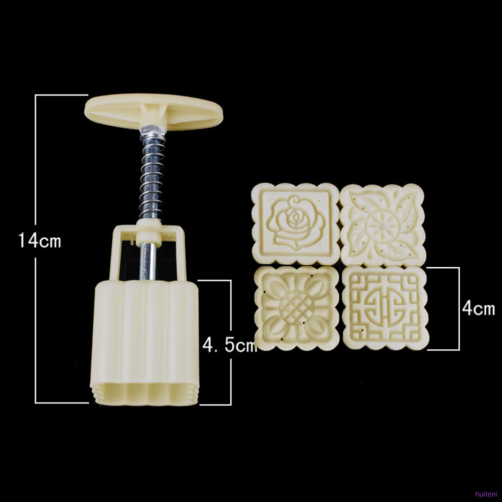 Set khuôn tem nhấn tay làm bánh trung thu hình vuông có thể tái sử dụng DIY
