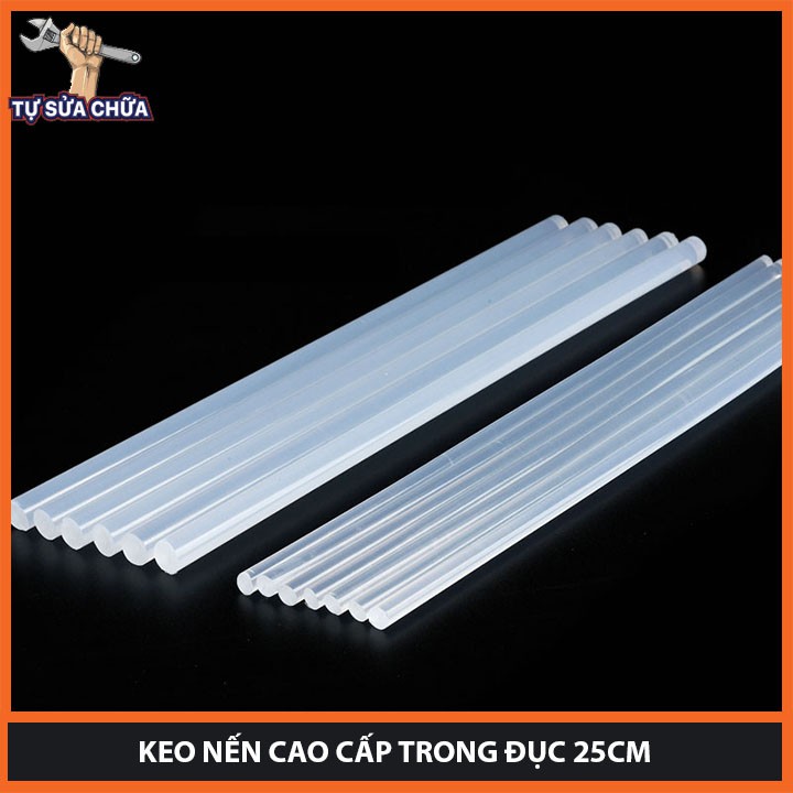 Keo nến Silicon cho súng bắn keo 2 loại 7x250mm, 11x250mm, keo nến hàng chuẩn cao cấp, độ dính tốt, keo ra trong, đẹp