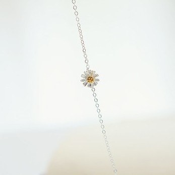 Lắc chân hoa cúc vàng và lắc tay dễ thương phụ kiện trang sức hàn quốc  namimi