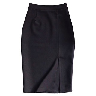 Chân váy công sở dài bigsize màu đen ôm body xẻ trước dài 63cm [size từ 48kg-85kg