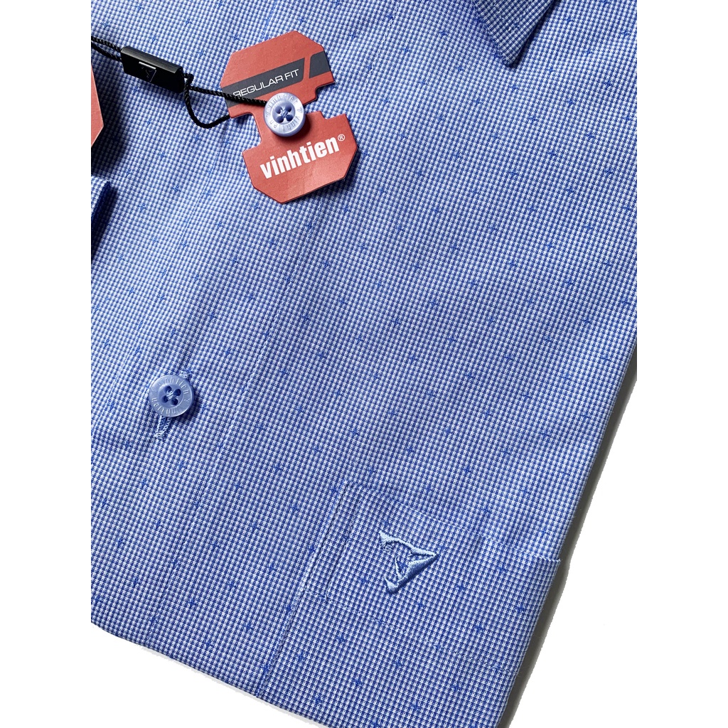 Áo Sơ Mi Dài Tay Dáng Regular- Vạt Ngang Vĩnh Tiến G068