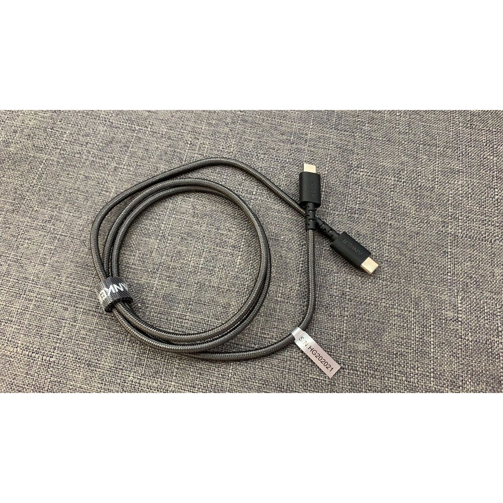 Cáp Sạc Nhanh C to C ANKER A8032 dây dù PowerLine Select+ Type C to Type C 0.9M cho Samsung S10 + S9 Note OPPO macbook