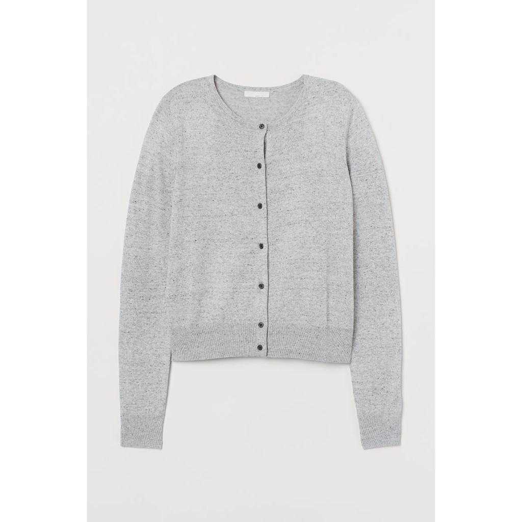Áo len cardigan xám nhạt HM H&amp;M_hàng chính hãng authentic