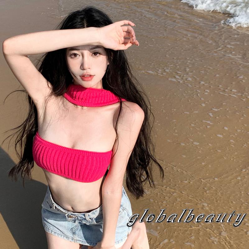 Áo Croptop Không Tay Hở Lưng Màu Trơn Cho Nữ La8-YS-YS