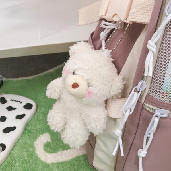 Móc khóa gấu nhồi bông dễ thương trang trí balo làm quà tặng sinh nhật