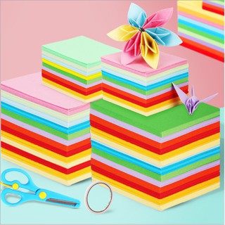 Giấy màu origami, trang trí, xếp hạc 100 tờ 10x10cm