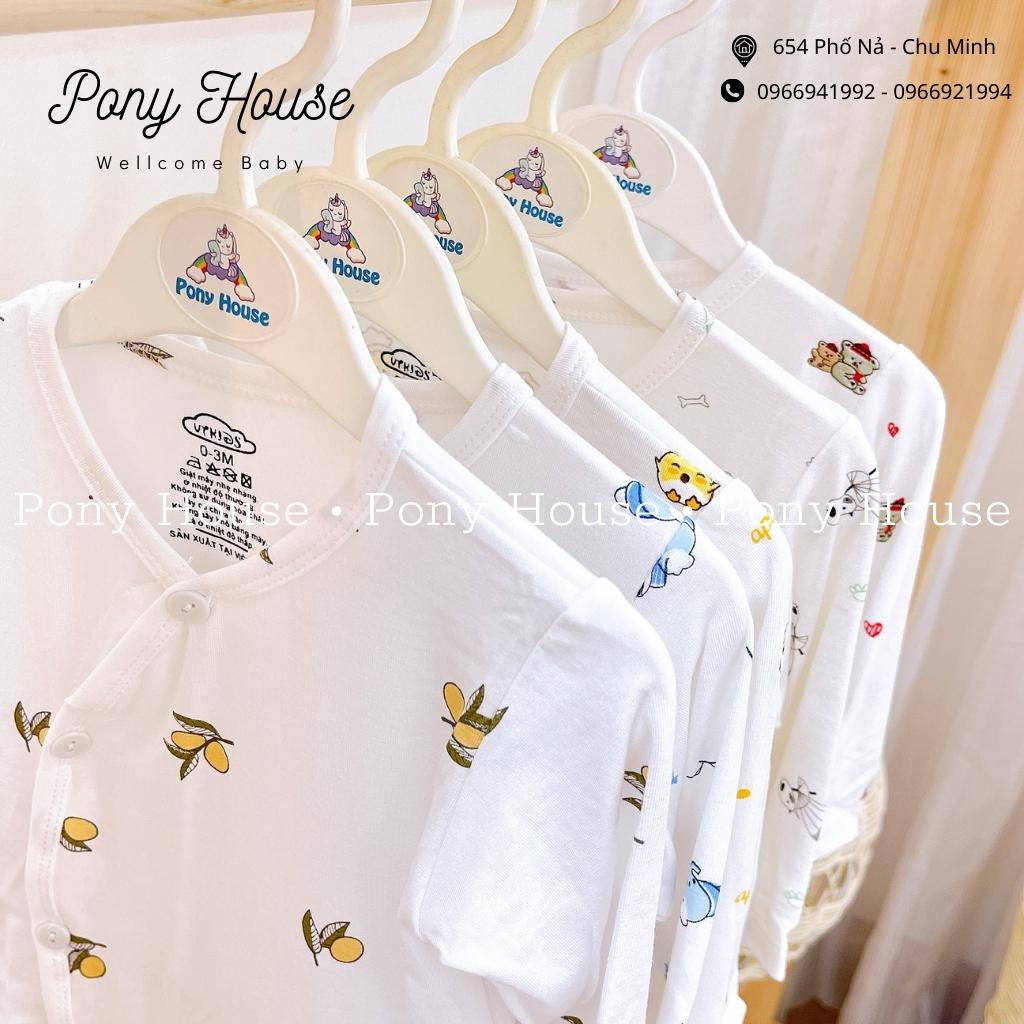 Áo Sơ Sinh Dài Tay Cài Lệch Chất Cotton Siêu Mềm, Mát Cho Bé Trai, Bé Gái Sơ Sinh