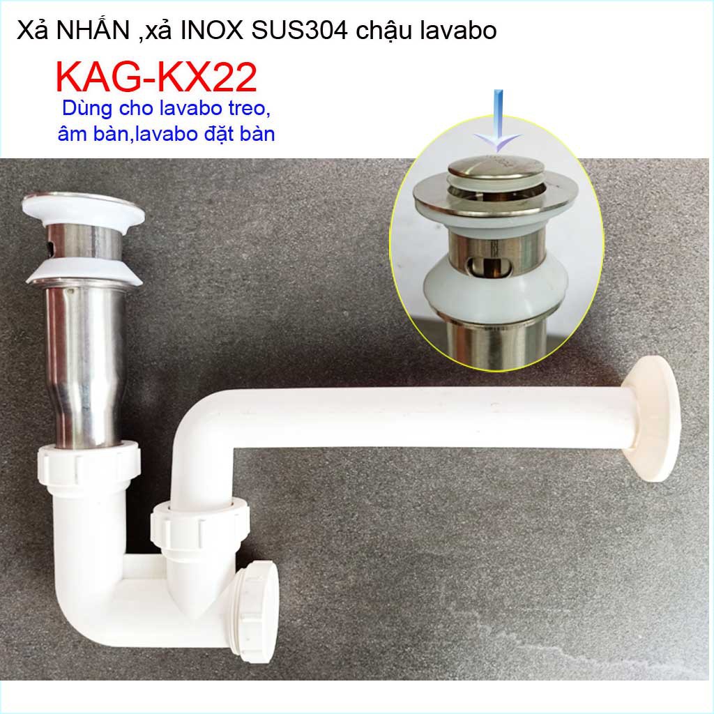 Xả lavabo Kace KAG-KX22, bộ xả nhấn sứ chậu rửa mặt chậu sứ giá tốt hiệu suất sử dụng tốt chặn tóc tốt thoát nước nhanh