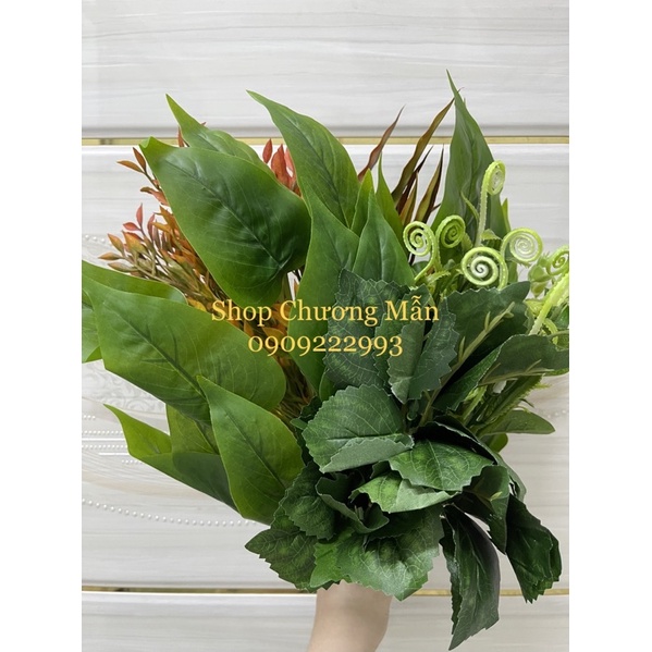 Cây Lá Nhựa/Cỏ Điểm Cao Cấp Decor Nhà, Cắm Hoa, Chậu Cây, Tường Cỏ, Chụp Ảnh Đủ Loại